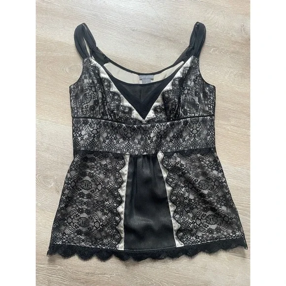 Ann Taylor S Women 0 Black Lace Baby Doll Cami Y2k Whimsigoth Dark Fairy - Picture 7 of 16